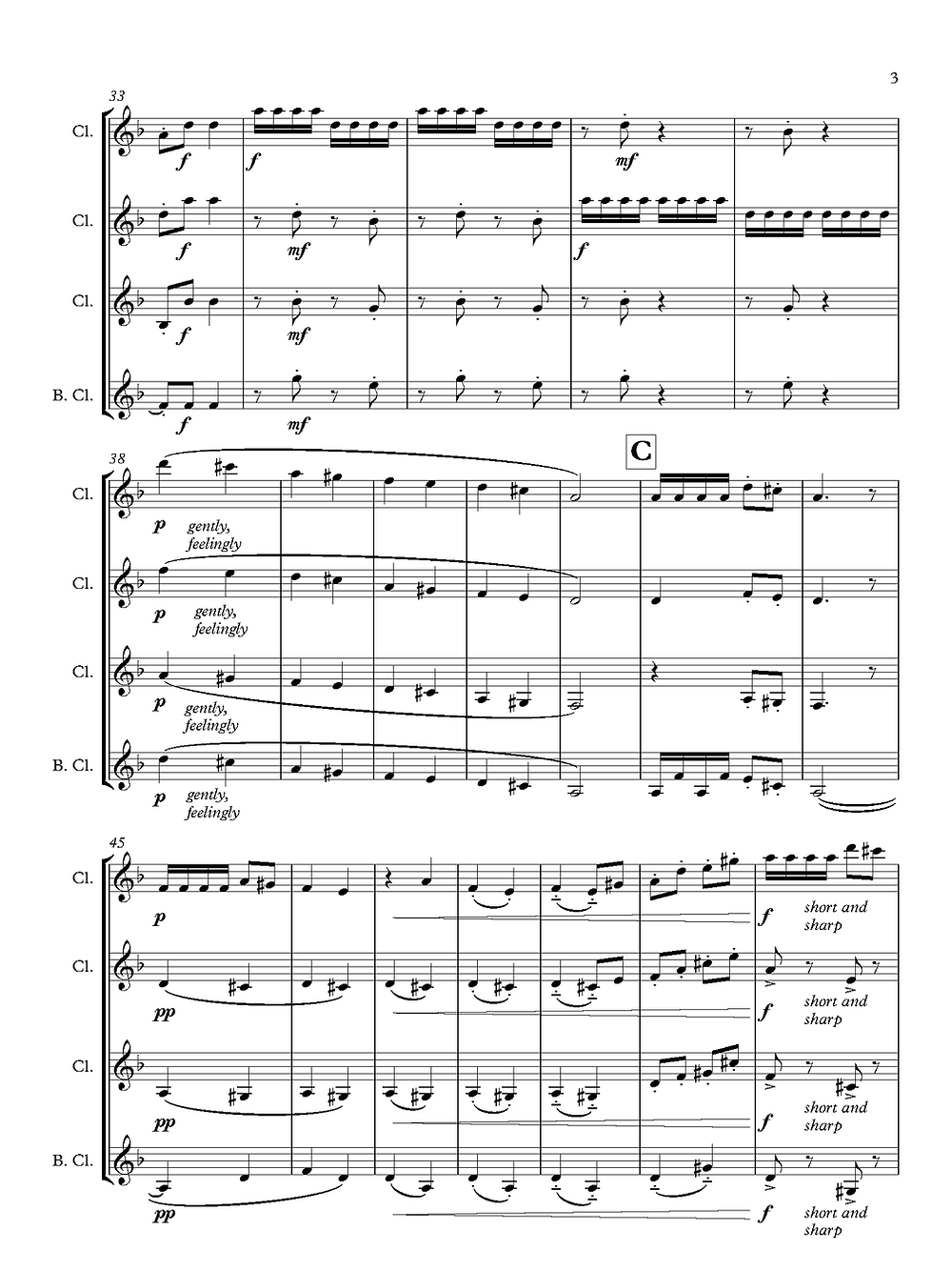 Grainger (arr. de Alba) - Eastern Intermezzo for Clarinet Quartet