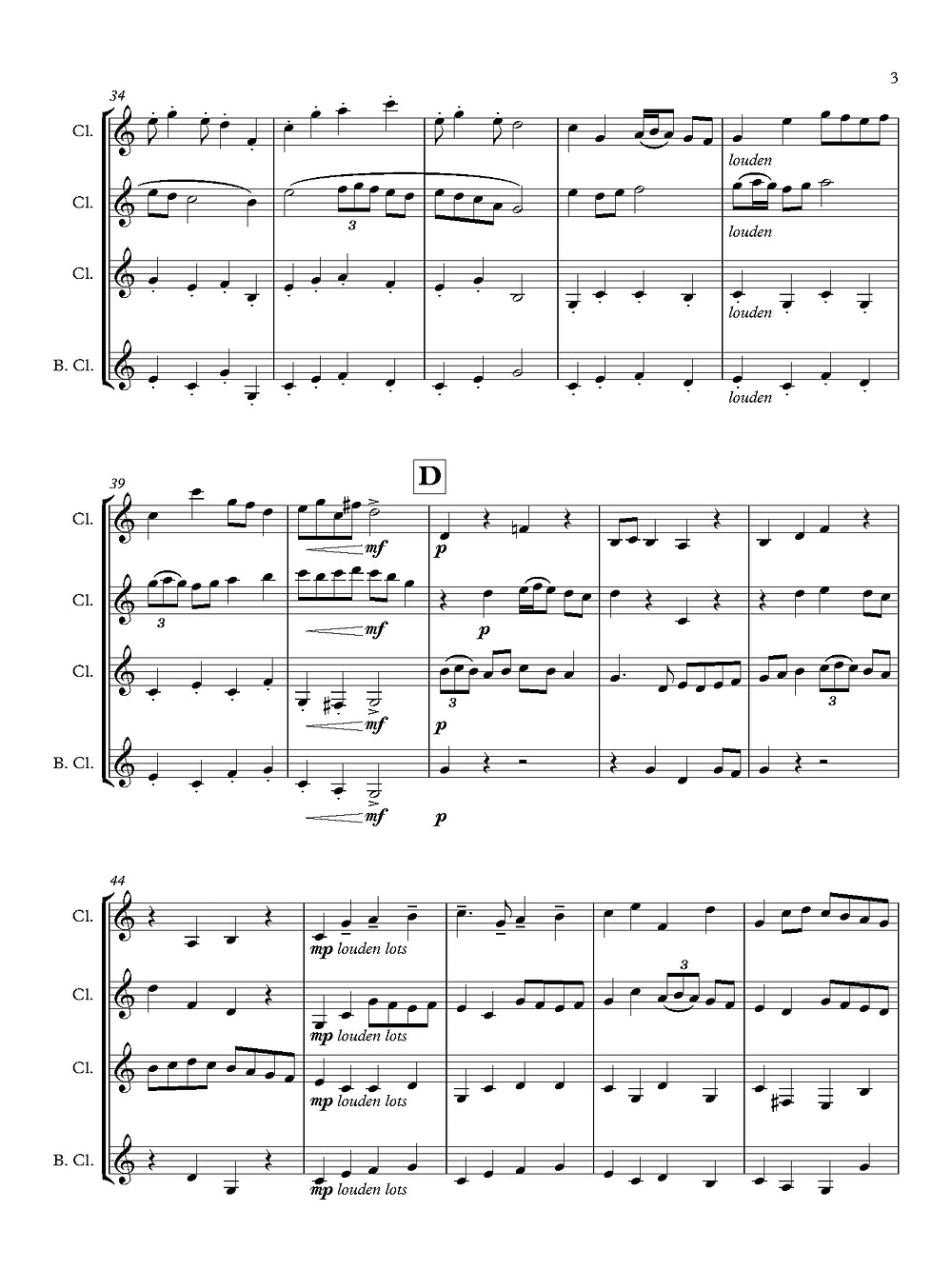 Grainger (arr. de Alba) - Mock Morris for Clarinet Quartet