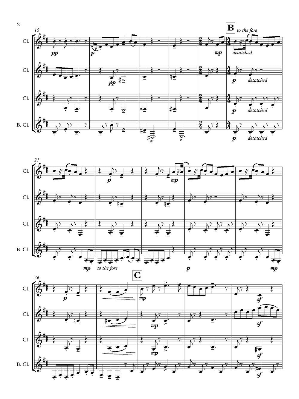 Grainger (arr. de Alba) - Spoon River for Clarinet Quartet