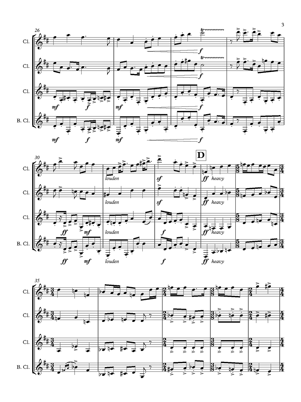Grainger (arr. de Alba) - Handel in the Strand for Clarinet Quartet