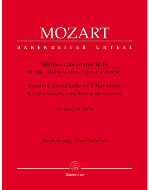Mozart - Sinfonia Concertante, Op. 297b for Oboe, Clarinet, Horn, Bassoon, and Piano (Score and Parts)