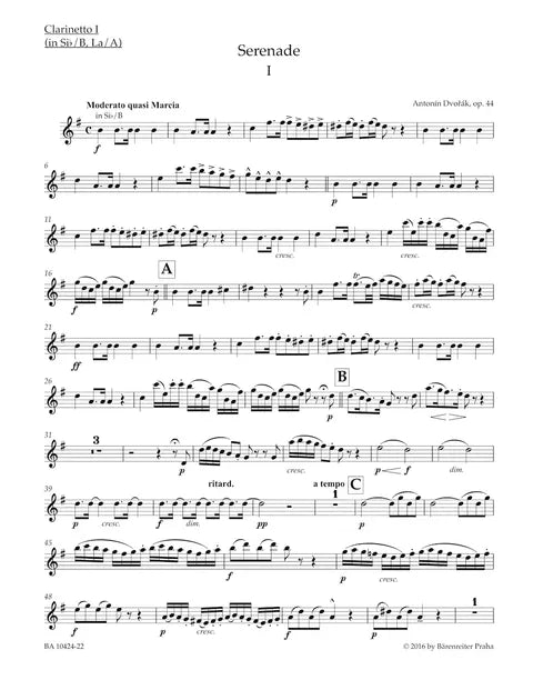 Dvorak - Serenade for Wind Instruments, Op. 44 (Parts)