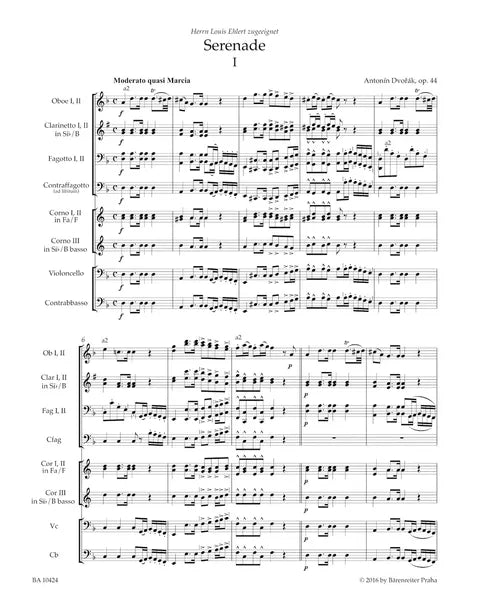 Dvorak - Serenade for Wind Instruments, Op. 44 (Full Score)