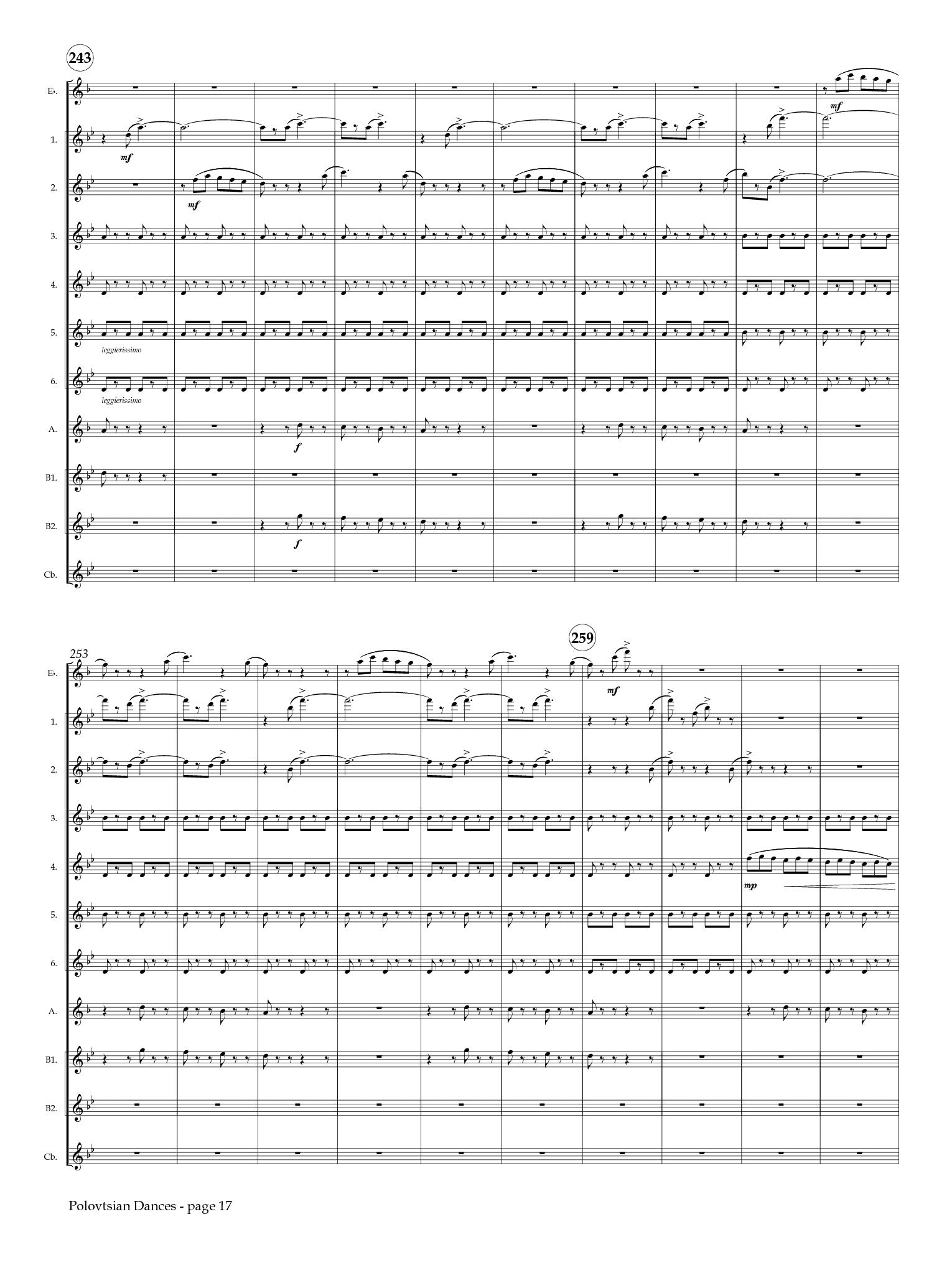 Borodin (arr. Johnston) - Polovtsian Dances for Clarinet Choir