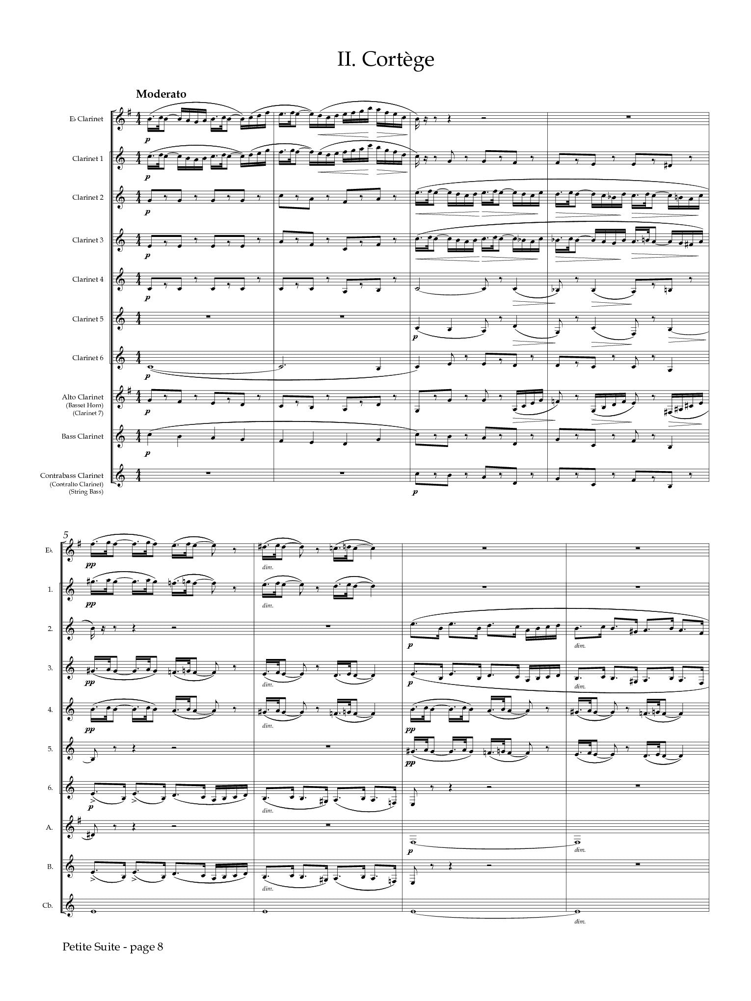 Debussy (arr. Johnston) - Petite Suite for Clarinet Choir