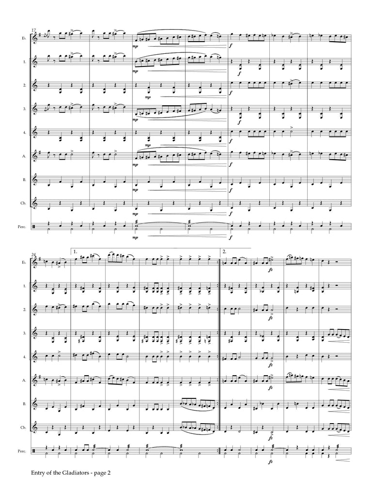 Fucik (arr. Johnston) - Entry of the Gladiators for Clarinet Choir