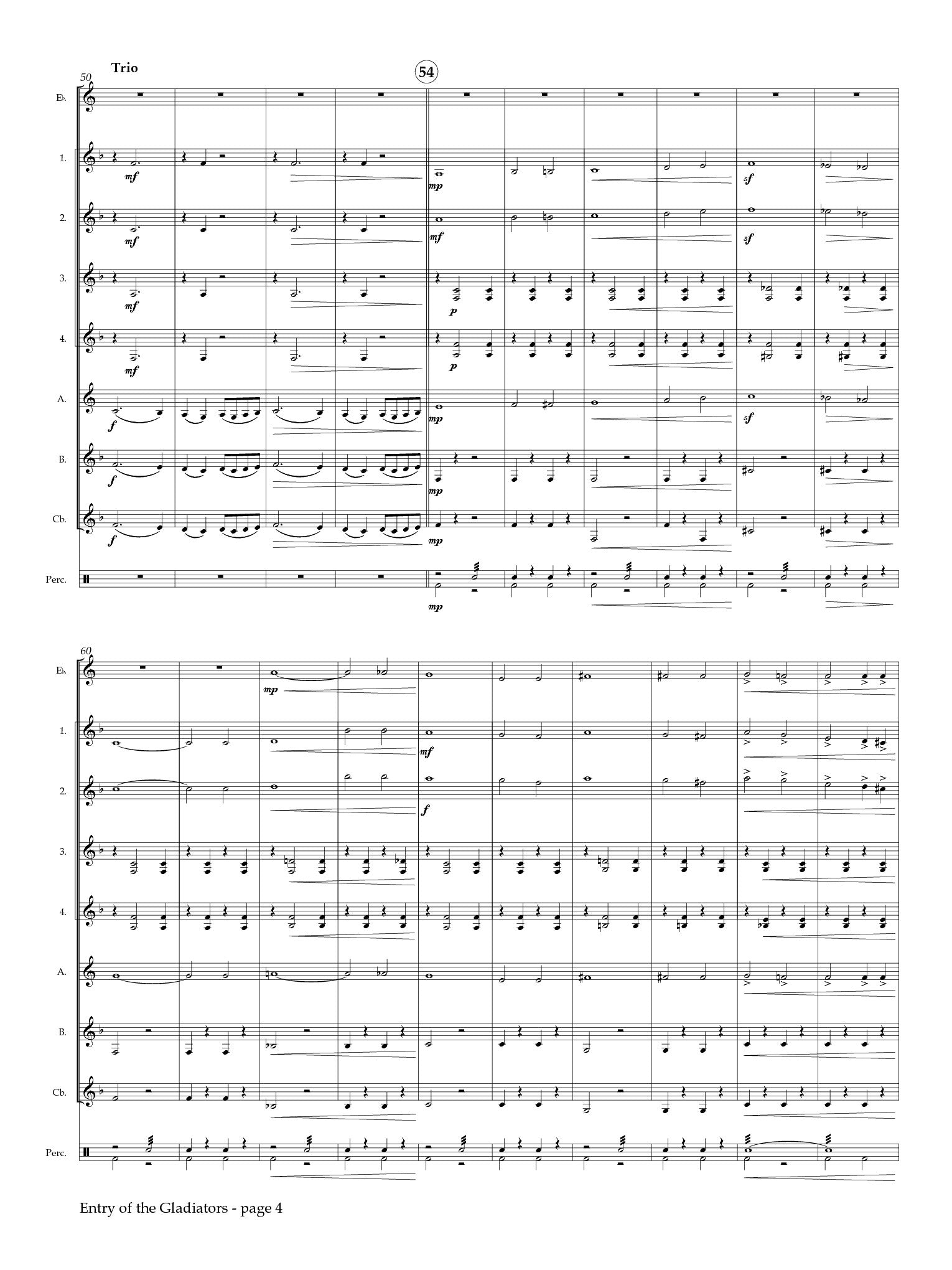 Fucik (arr. Johnston) - Entry of the Gladiators for Clarinet Choir