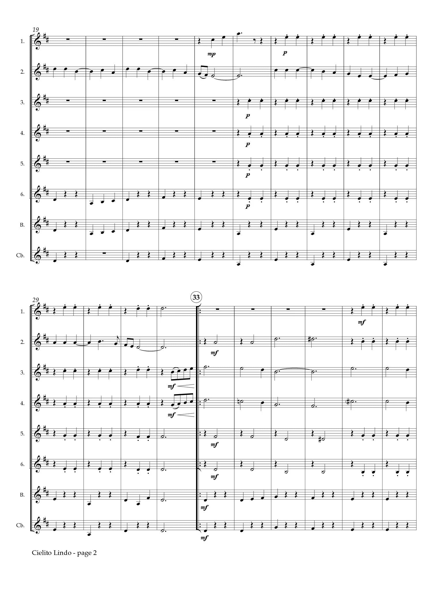 Mendoza y Cortes (arr. Molina) - Cielito Lindo for Clarinet Choir