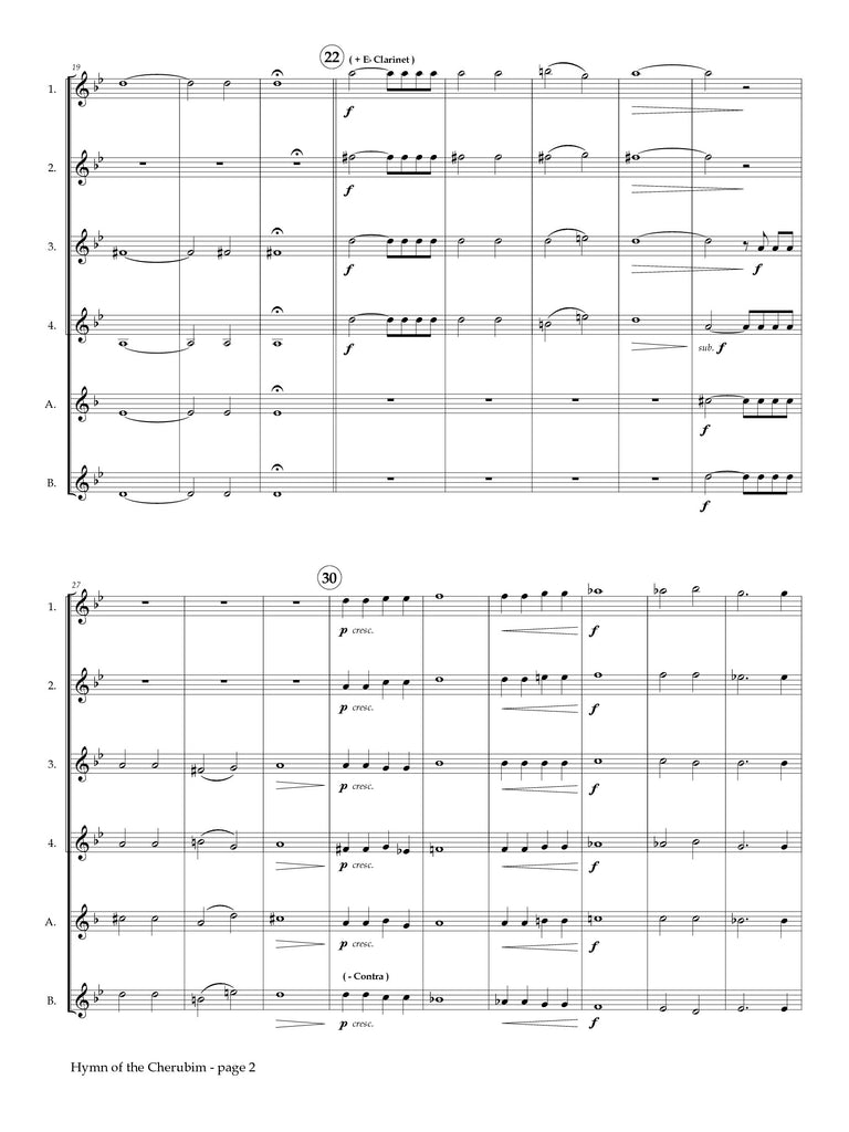 Tchaikovsky (arr. Lindhout) - Hymn of the Cherubim for Clarinet Choir