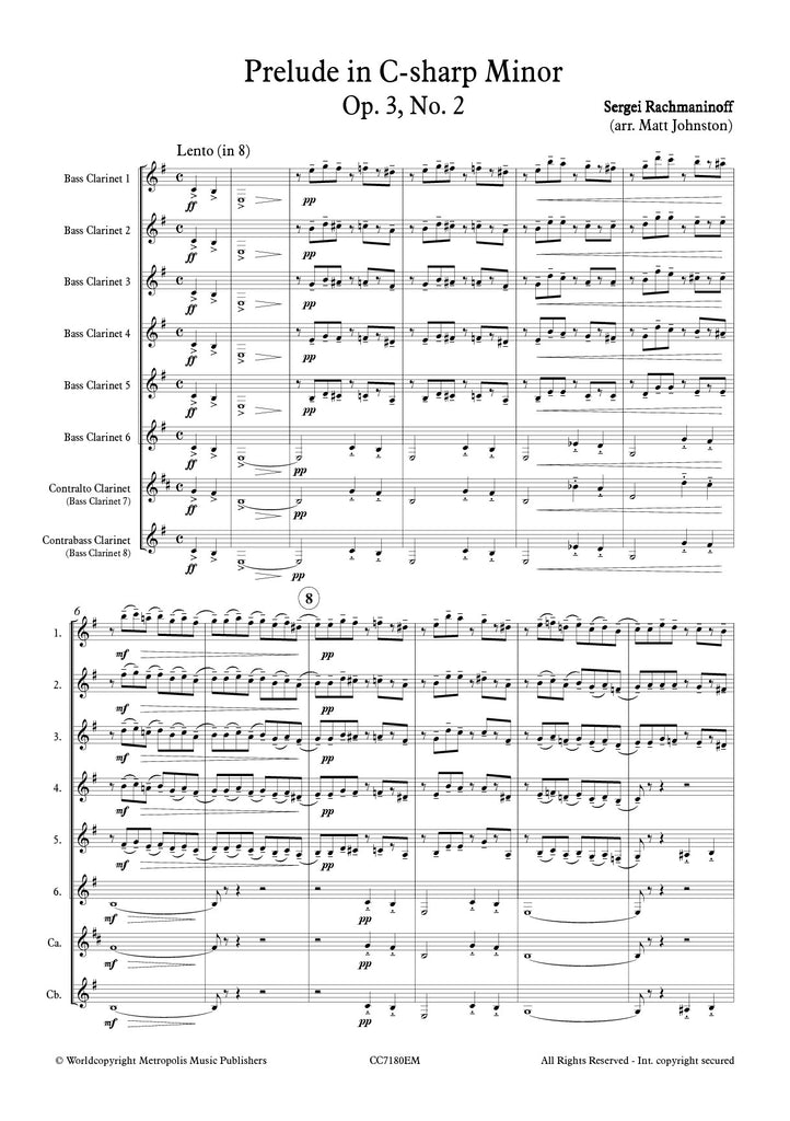 Rachmaninoff (arr. Johnston) - Prelude in C-sharp Minor, Op. 3, No. 2 for Low Clarinet Ensemble