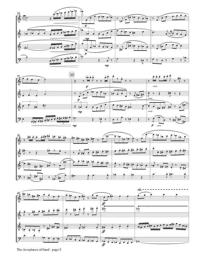 Daoust - The Acceptance of Sand for Flute, Oboe, Clarinet, and Bassoon (or Cello)