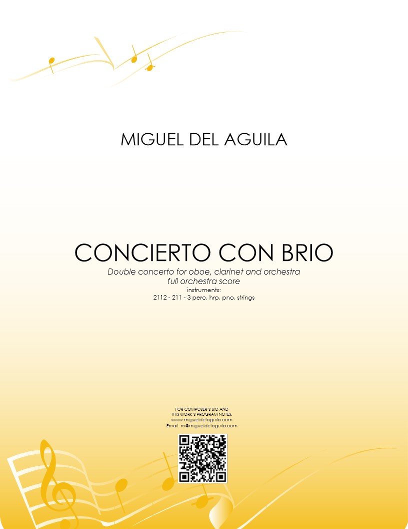 del Águila - Concierto con brio for Oboe, Clarinet and Orchestra (Full Score Only)