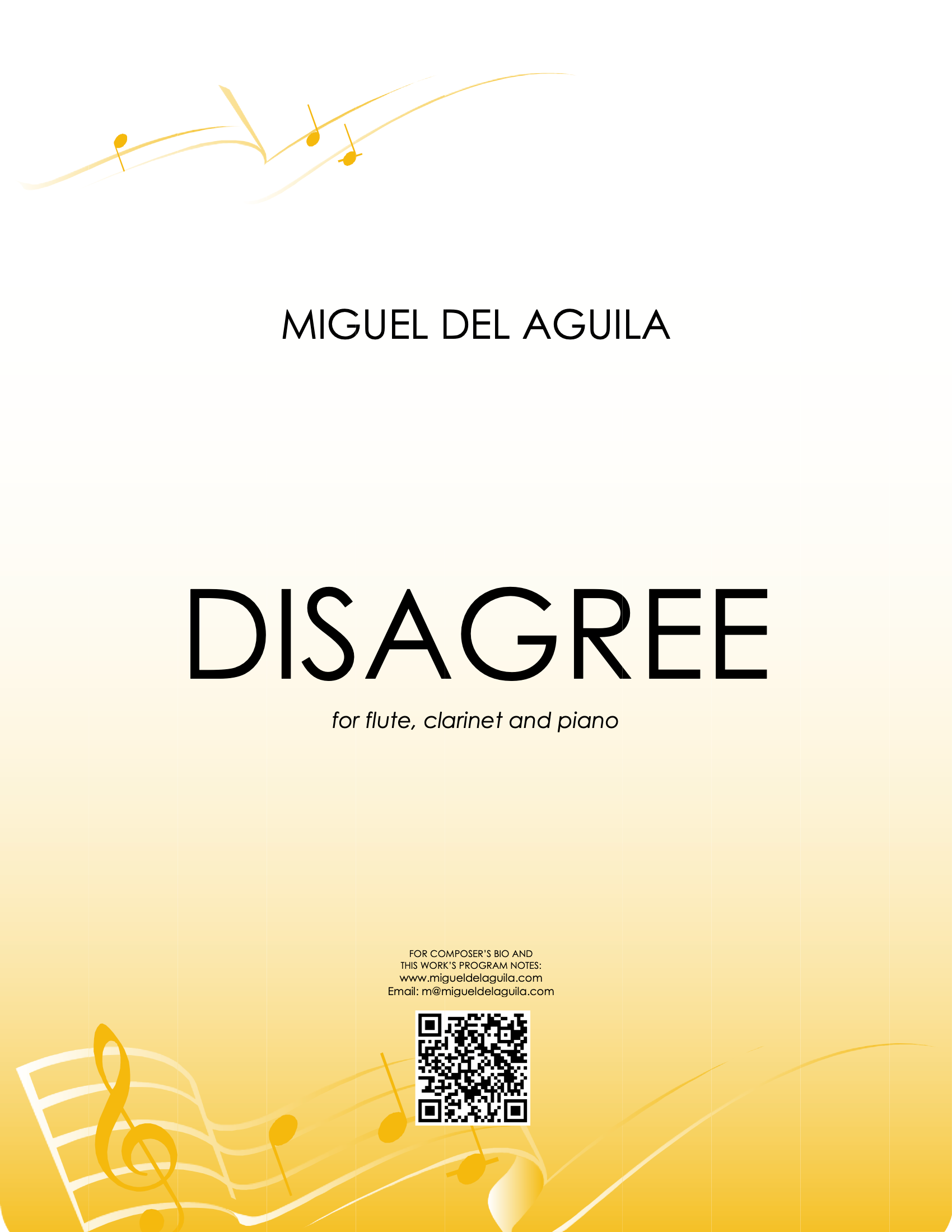 del Águila - Disagree! for Flute, Clarinet, and Piano