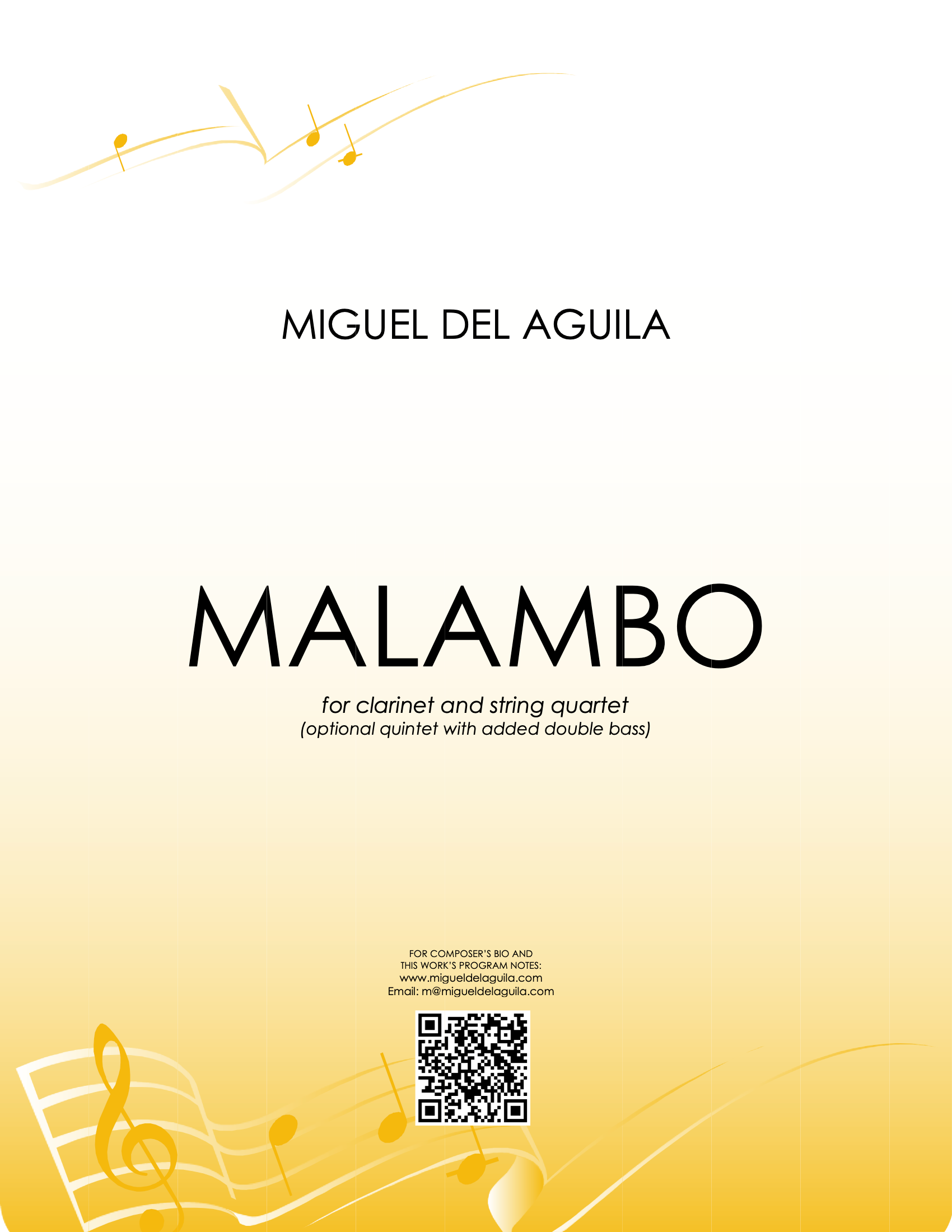 del Águila - Malambo for Clarinet and String Quartet/Quintet