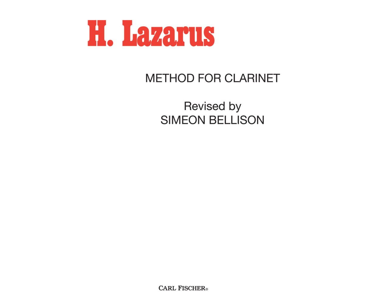 Lazarus - Method for Clarinet, Part 2