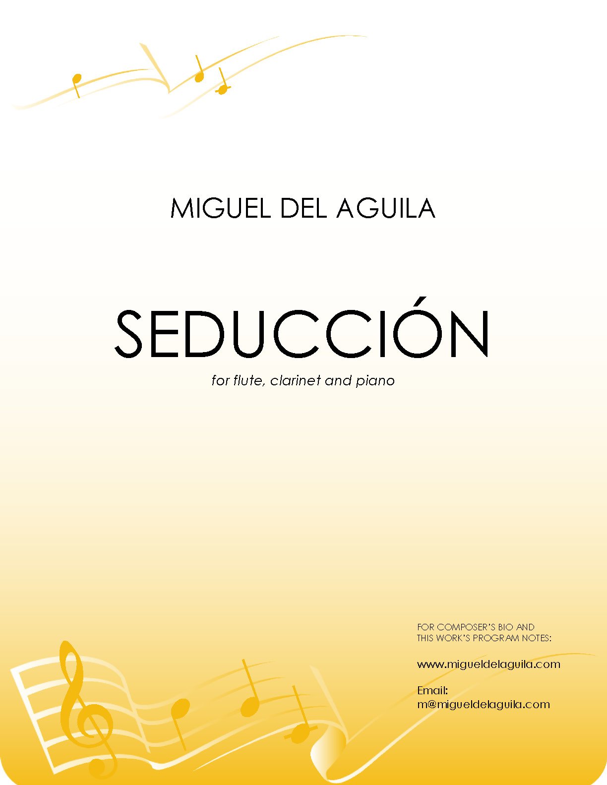 del Águila - Seducción for Flute, Clarinet, and Piano