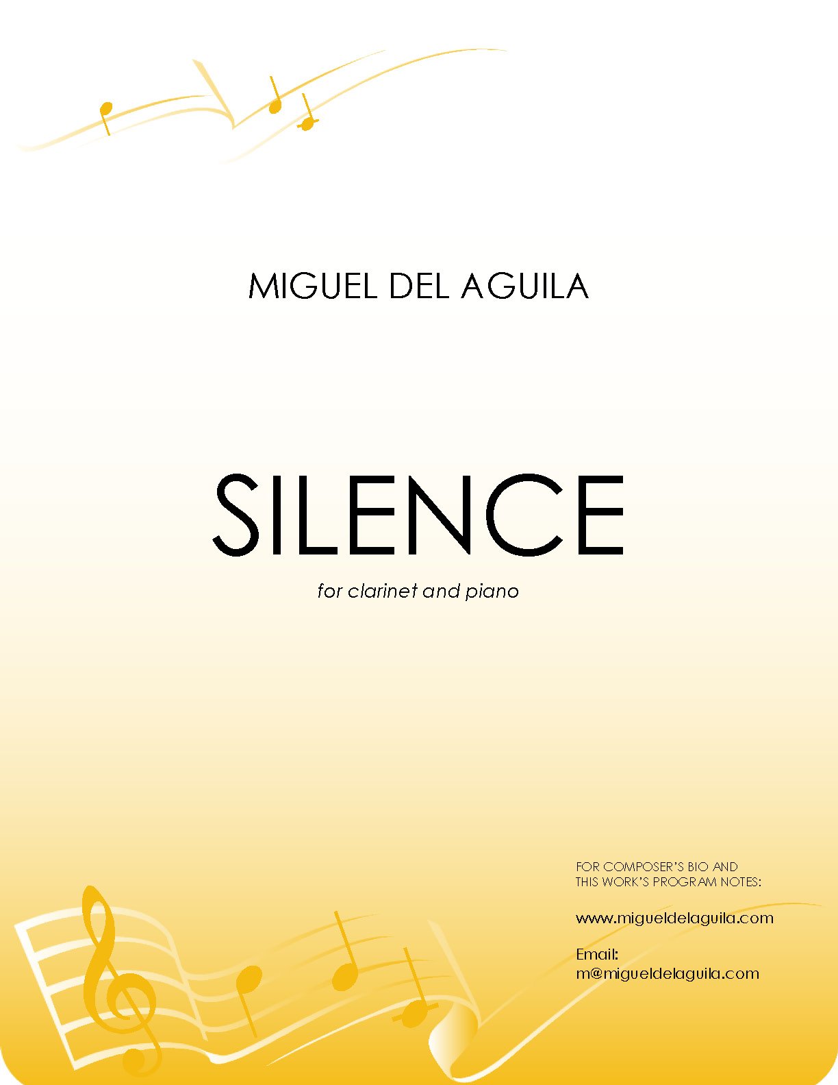 del Águila - Silence for Clarinet and Piano