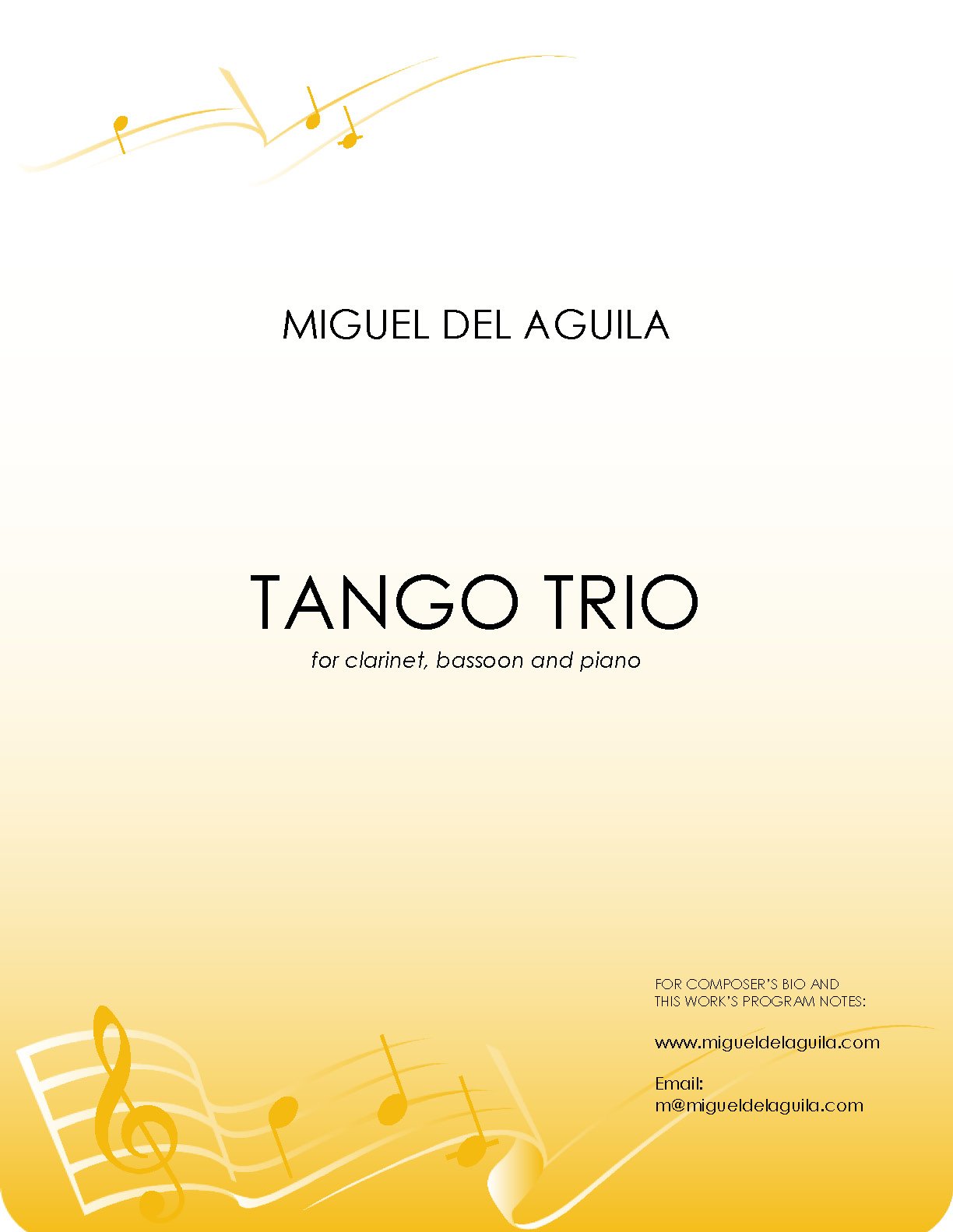 del Águila - Tango Trio for Clarinet, Bassoon, and Piano