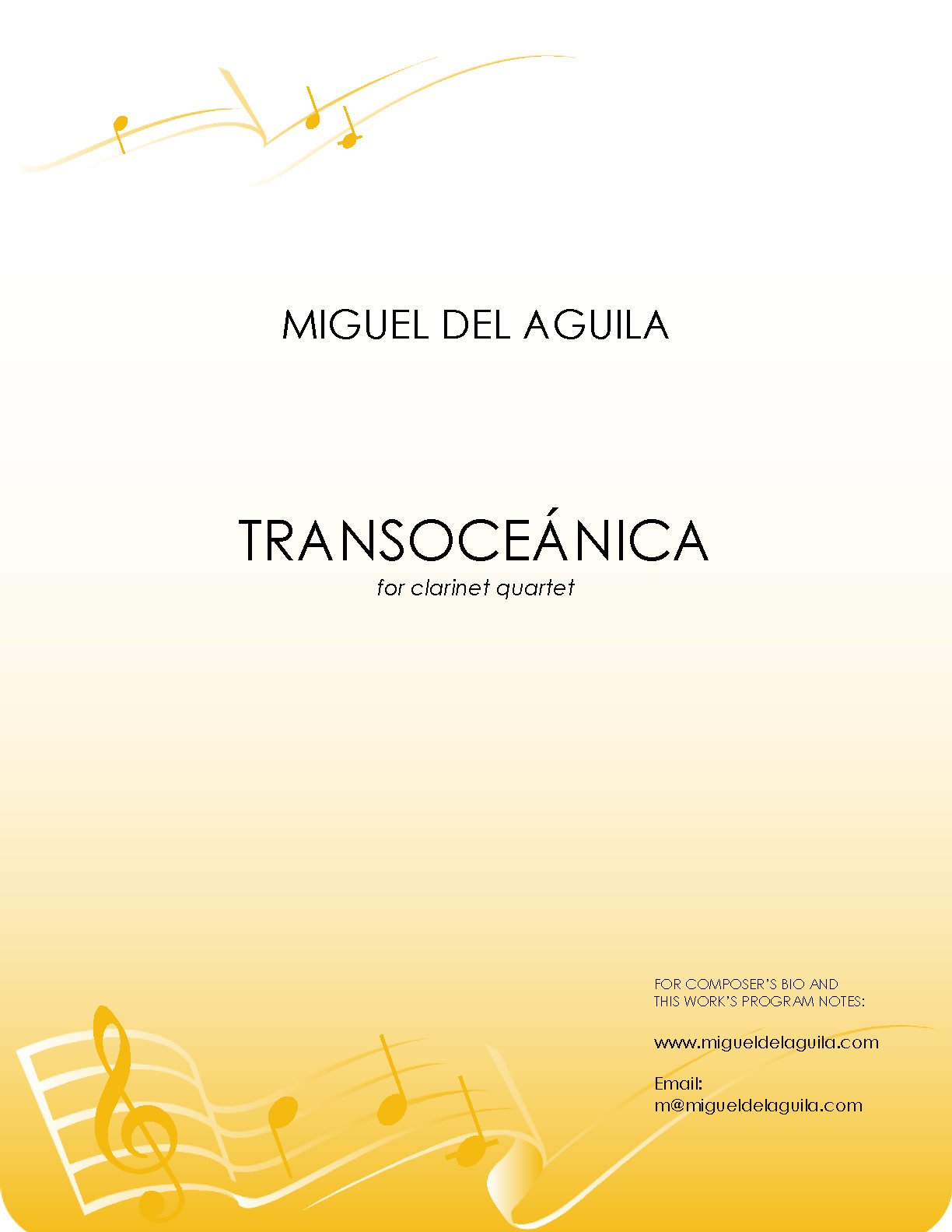 del Águila - Transoceánica for Clarinet Quartet