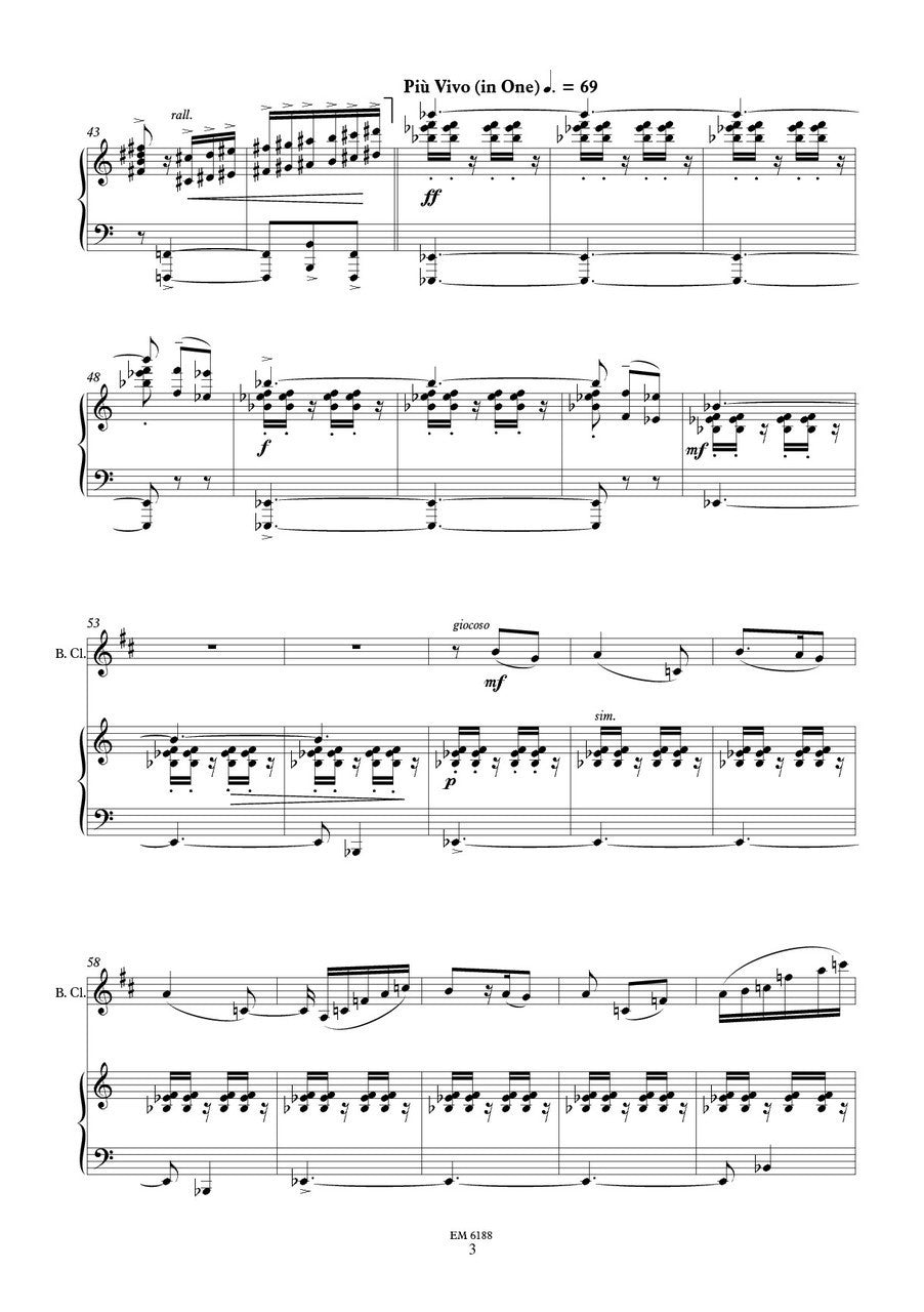 Brosse - Spring for Bass Clarinet and Piano