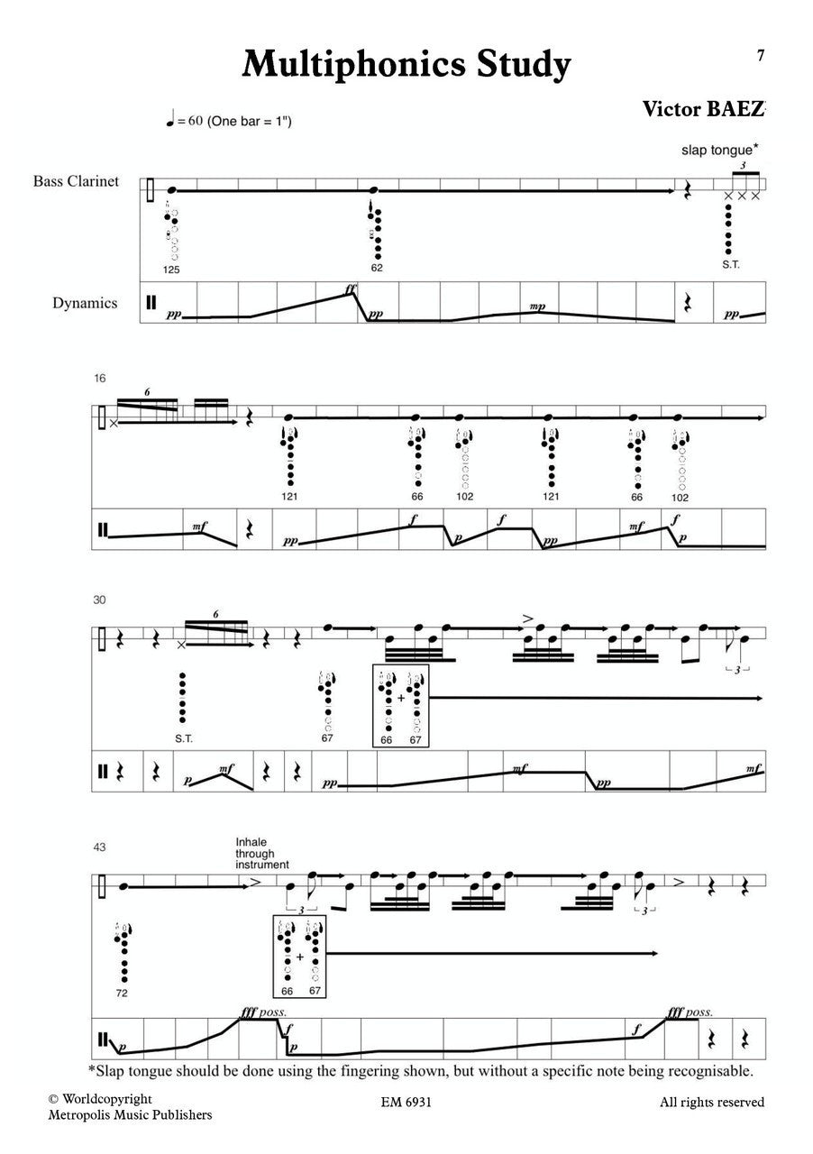Baez - Multiphonic Study for Solo Bass Clarinet