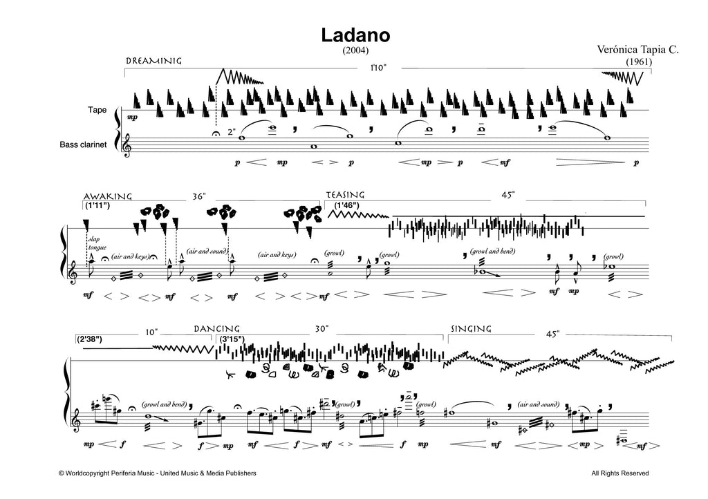 Tapia - Ladano for Bass Clarinet and Tape