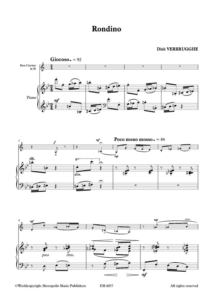Verbrugghe - Rondino for Bass Clarinet and Piano