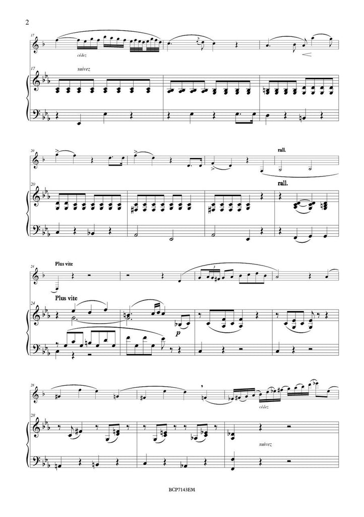 Bourdeau - Premier Solo for Bass Clarinet and Piano