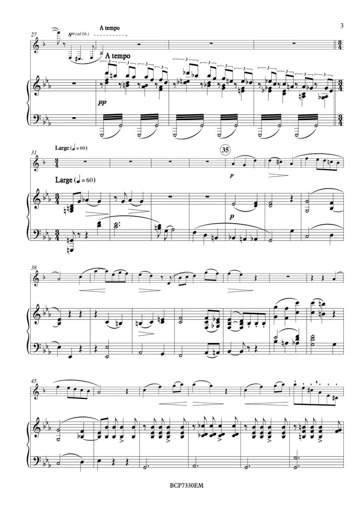 Bourdeau - Deuxieme Solo for Bass Clarinet and Piano
