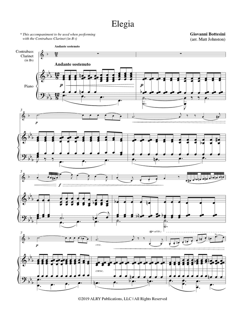 Bottesini - Elegia for Contra Clarinet and Piano