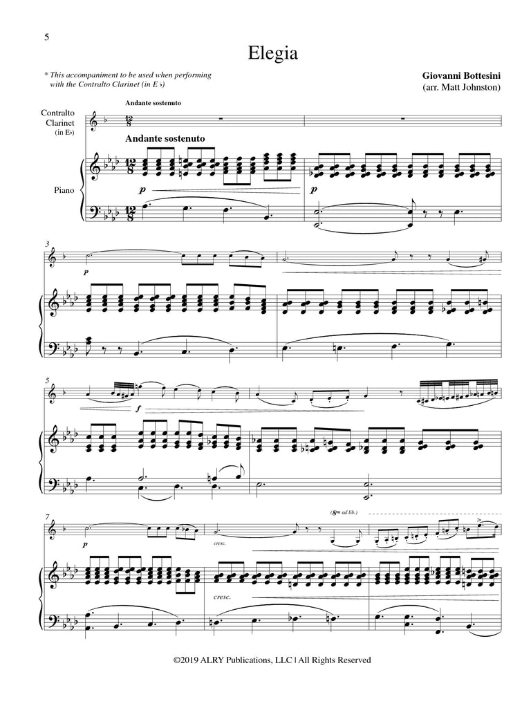 Bottesini - Elegia for Contra Clarinet and Piano