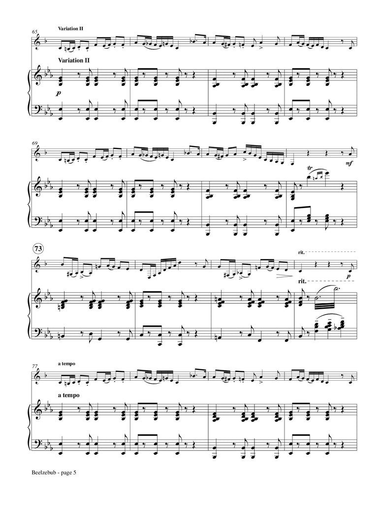 Catozzi (arr. Rosati) - Beelzebub for Contra Clarinet and Piano