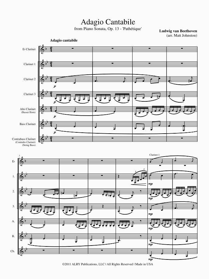 Beethoven - Adagio Cantabile from 'Sonata Pathetique' for Clarinet Choir