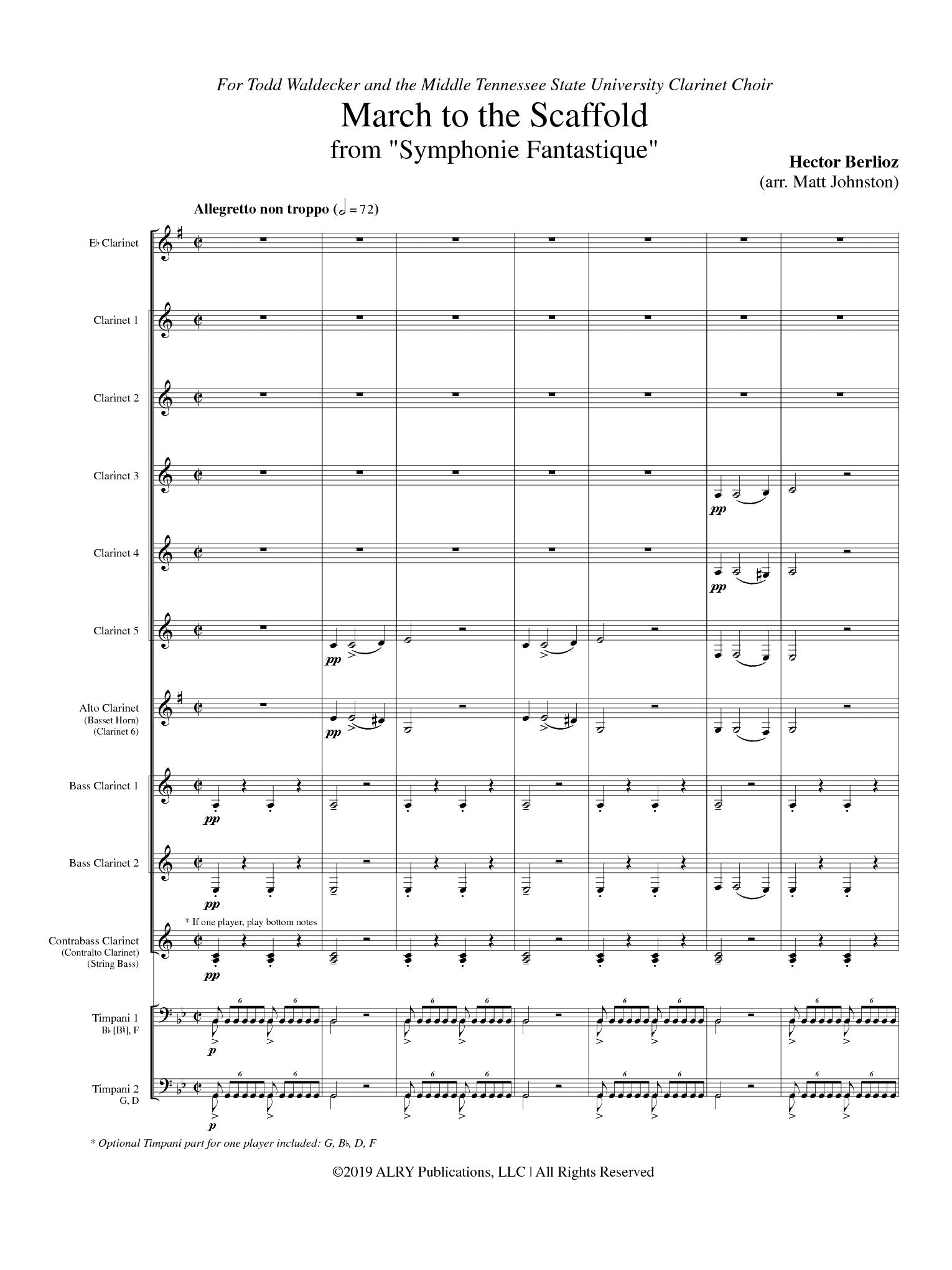 Berlioz (arr. Johnston) - March to the Scaffold from "Symphonie Fantastique" for Clarinet Choir