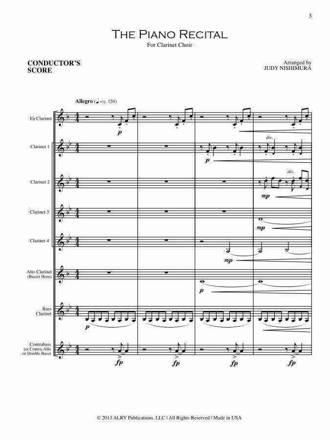 Nishimura - The Piano Recital for Clarinet Choir