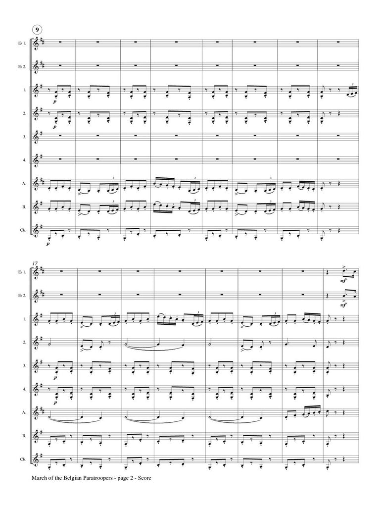 Leemans (arr. Johnston) - March of the Belgian Paratroopers for Clarinet Choir
