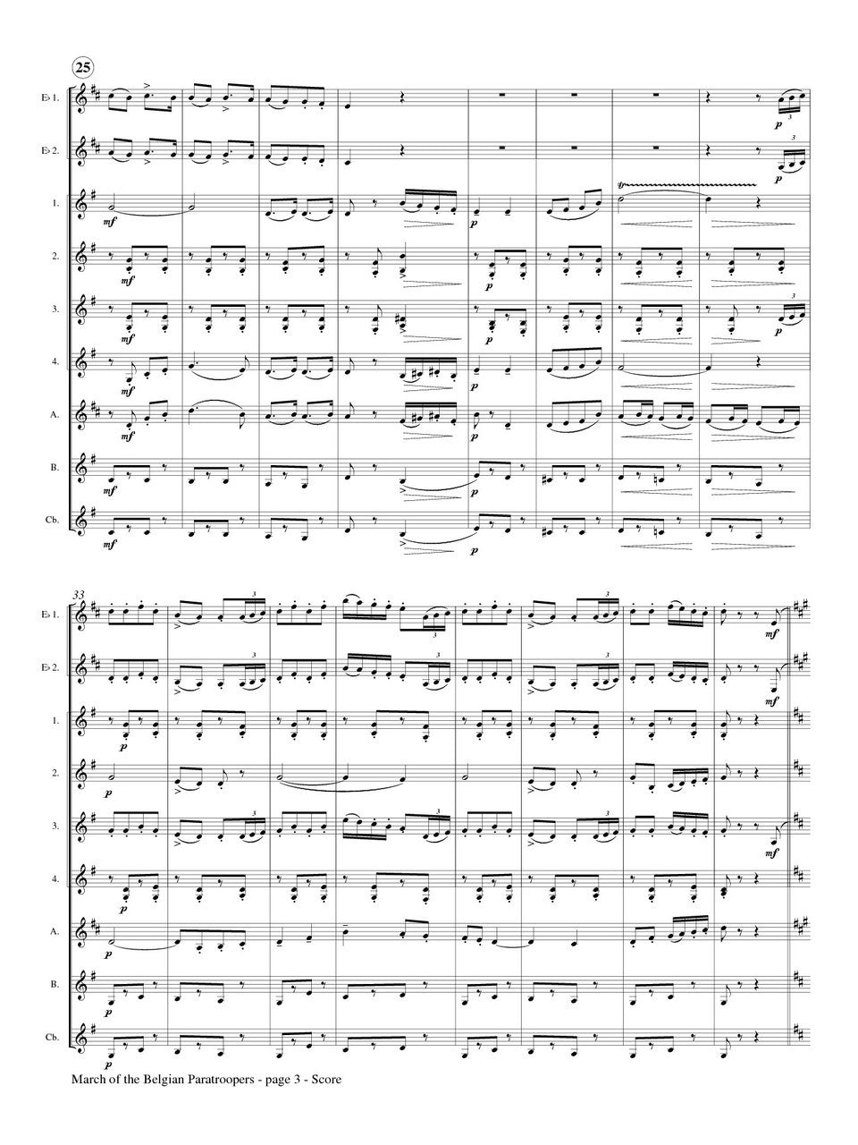 Leemans (arr. Johnston) - March of the Belgian Paratroopers for Clarinet Choir