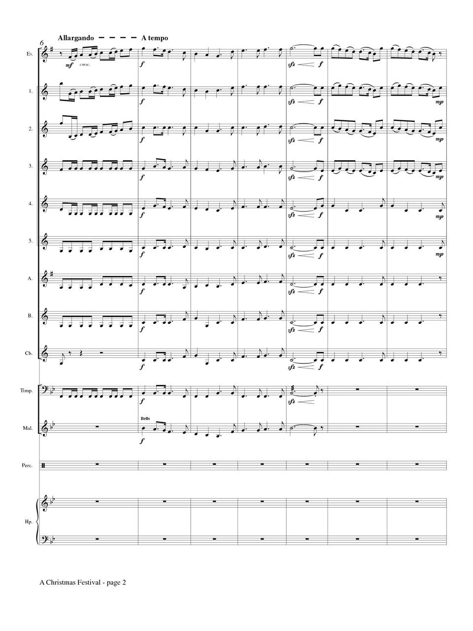 Anderson (arr. Johnston) - A Christmas Festival for Clarinet Choir