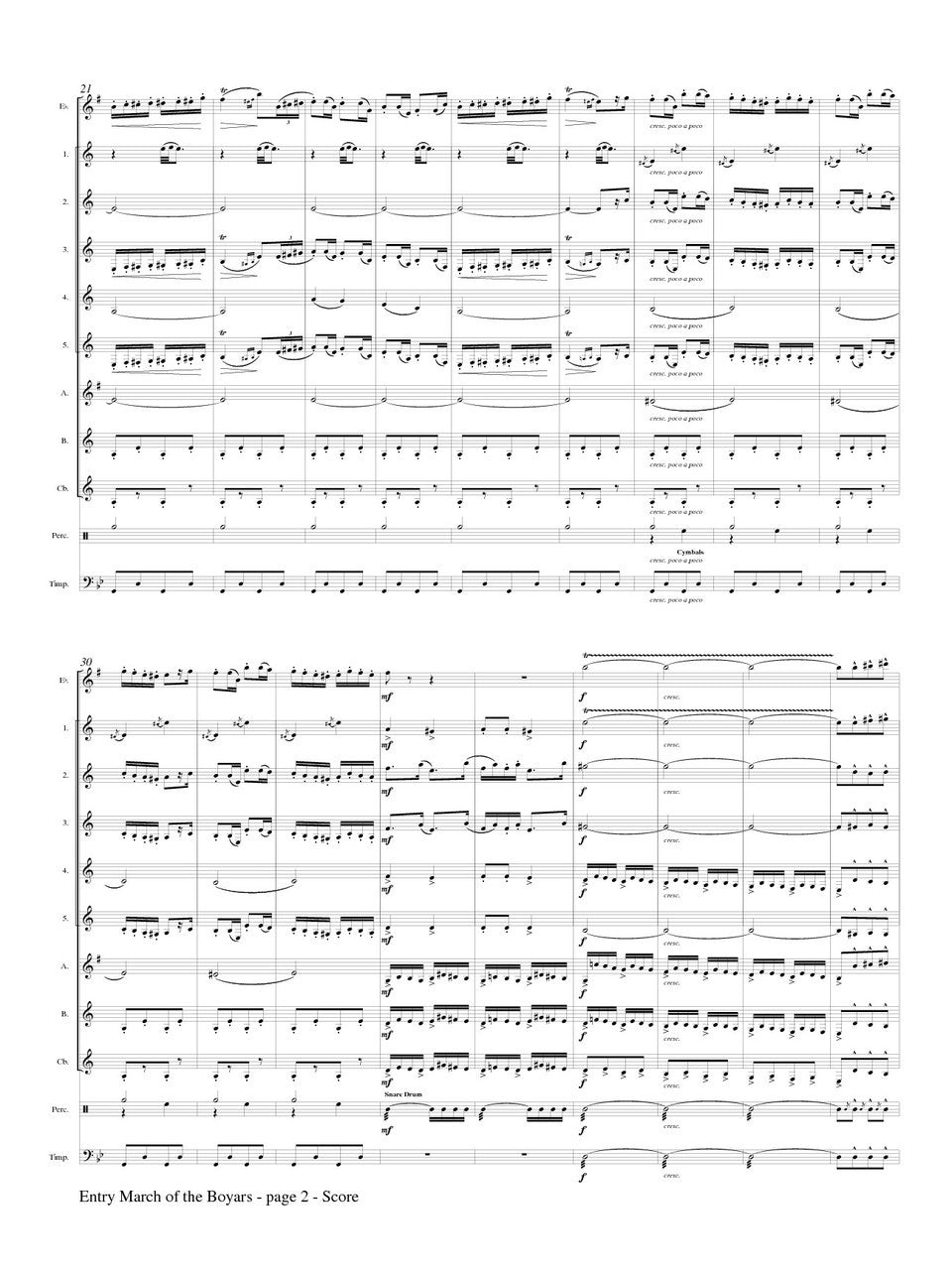 Halvorsen (arr. Johnston) - Entry March of the Boyars for Clarinet Choir