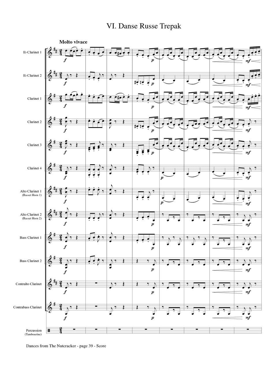 Tchaikovsky (arr. Brendon Lucas) -  Dances from The Nutcracker for Clarinet Choir
