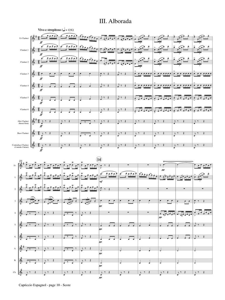 Rimsky-Korsakov (arr. Guzman) - Capriccio Espagnol for Clarinet Choir