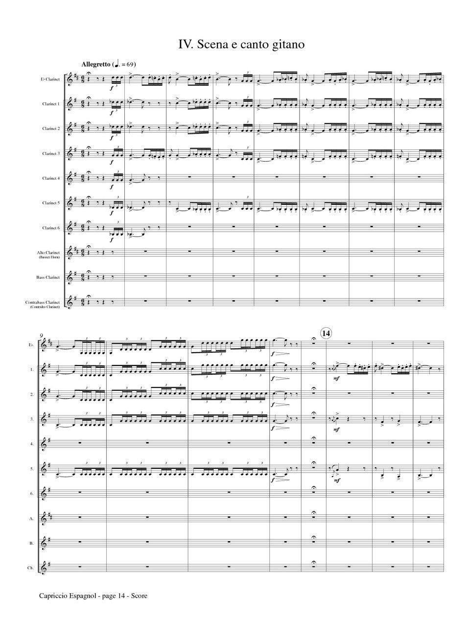 Rimsky-Korsakov (arr. Guzman) - Capriccio Espagnol for Clarinet Choir