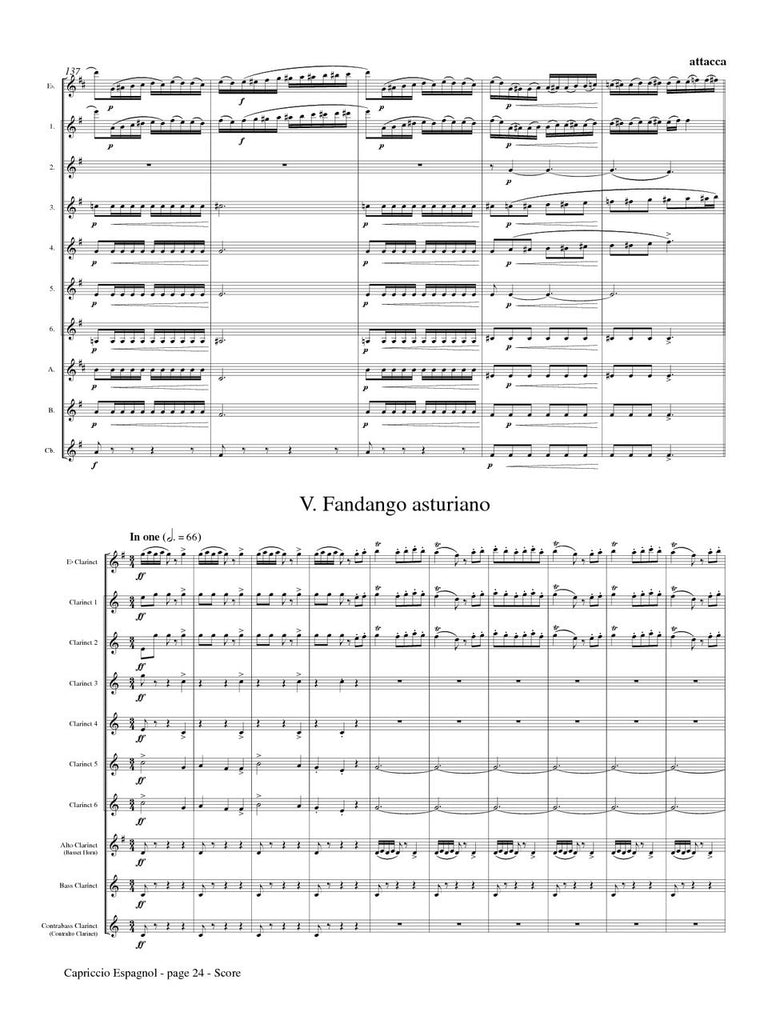 Rimsky-Korsakov (arr. Guzman) - Capriccio Espagnol for Clarinet Choir