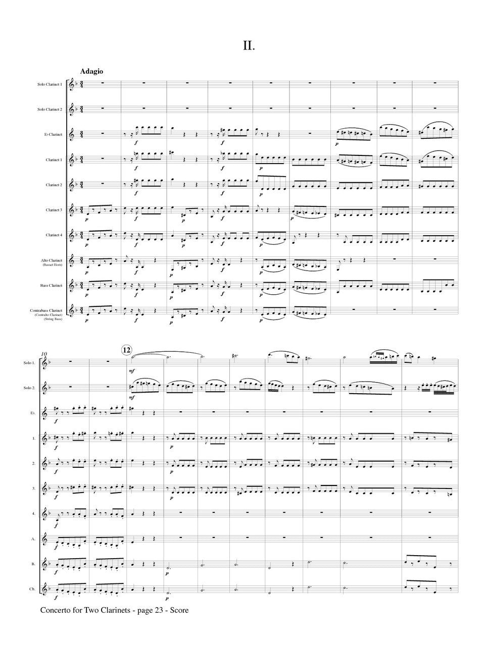 Krommer (arr. Matt Johnston) - Concerto for Two Clarinets, Op. 35 for Clarinet Choir