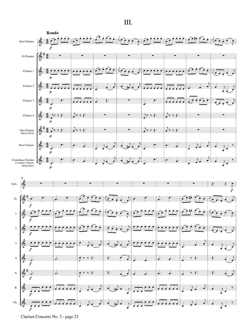 Stamitz (arr. Matt Johnston) - Clarinet Concerto No. 3 in B-flat Major