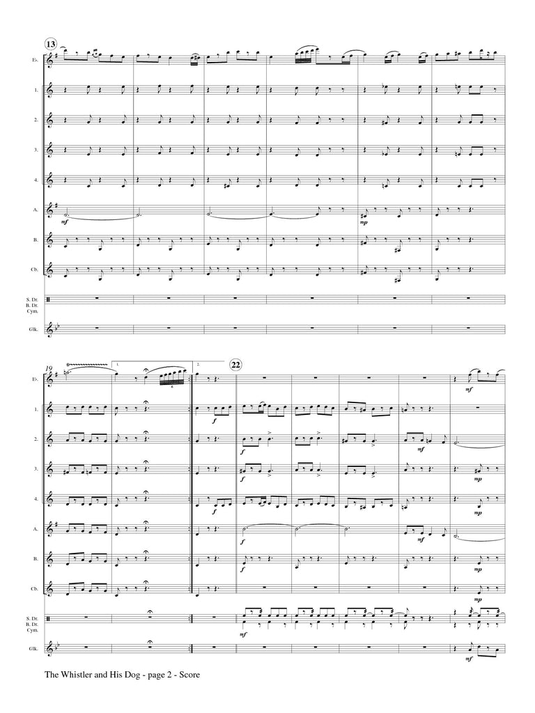 Pryor (arr. Johnston) - The Whistler and His Dog for Clarinet Choir