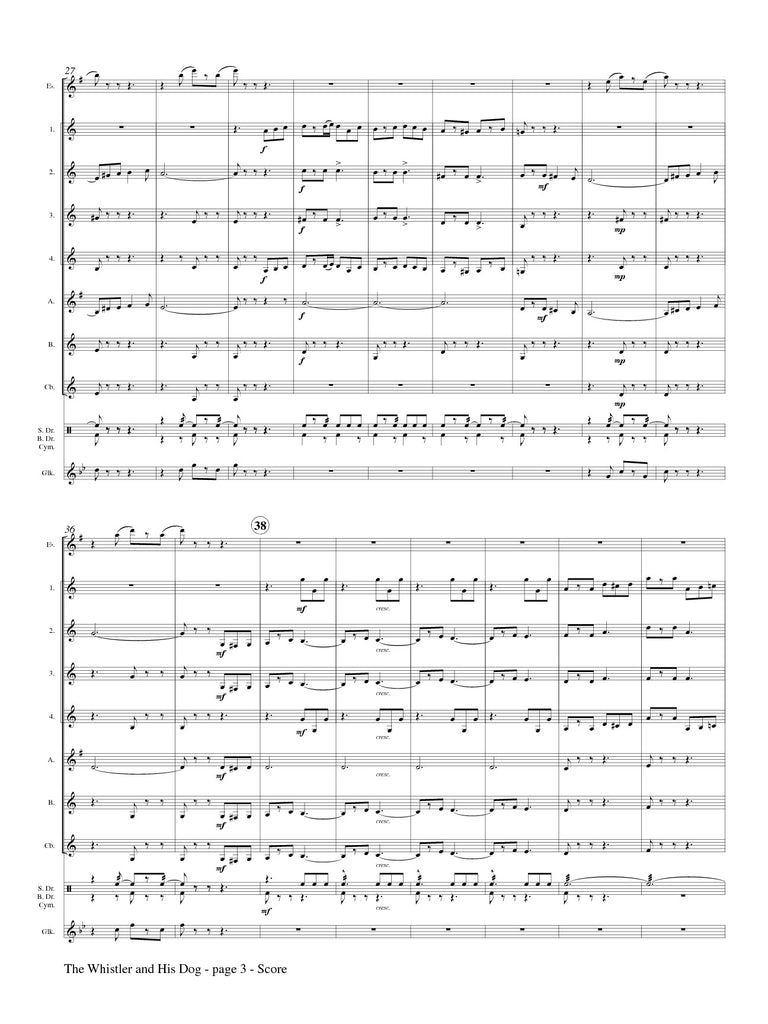 Pryor (arr. Johnston) - The Whistler and His Dog for Clarinet Choir