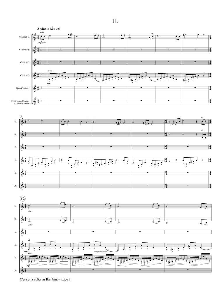 Biscontin - C'era una volta un Bambino for Clarinet Choir