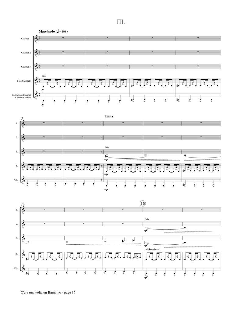 Biscontin - C'era una volta un Bambino for Clarinet Choir