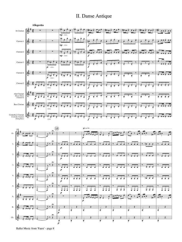 Gounod (arr. Johnston) - Ballet Music from 'Faust' for Clarinet Choir